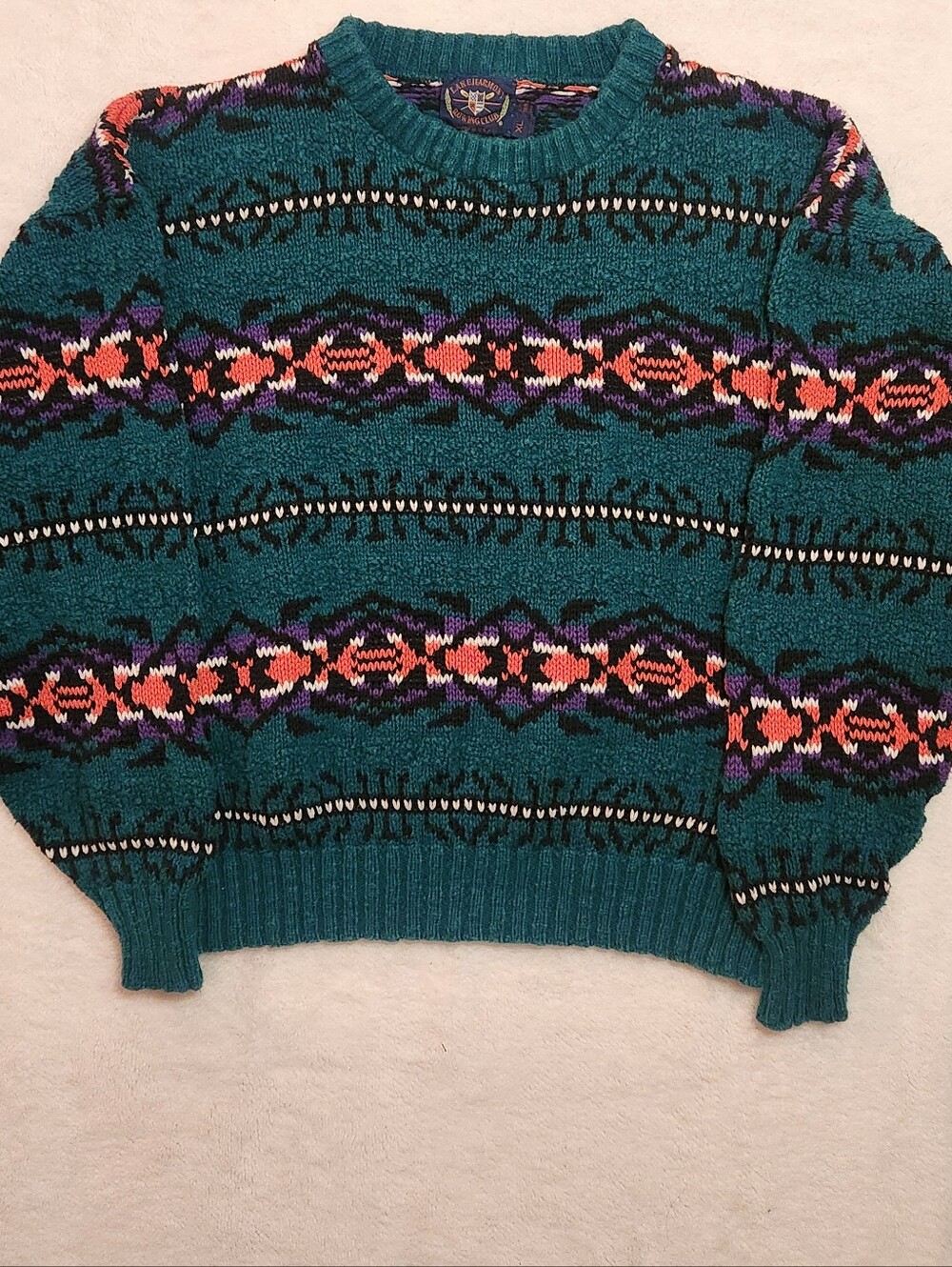 Vintage 80s/90s Lake Harmony Rowing Club Crewneck Sweater Size XL Made In USA
